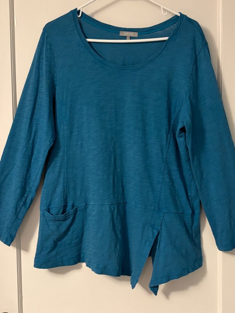 Habitat slouchy asymmetric hem blouse size medium lagenlook oversized minimalist